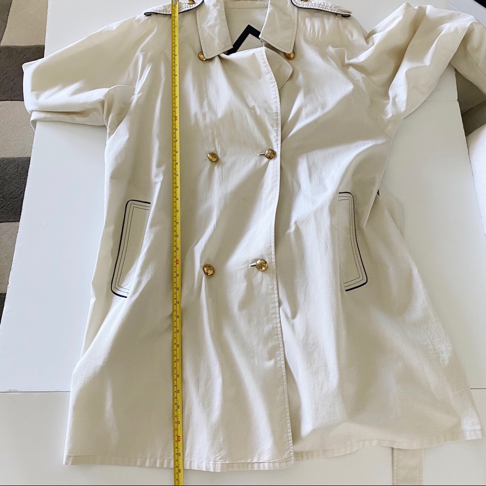 Vintage Burberry Trench Coat Ivory 12 - Picture 13 of 16